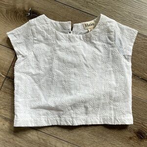 Hatley White Eyelet Short Sleeve Blouse Bow Detail